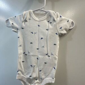 Carter's White and Blue Bodysuit with Bird Pattern